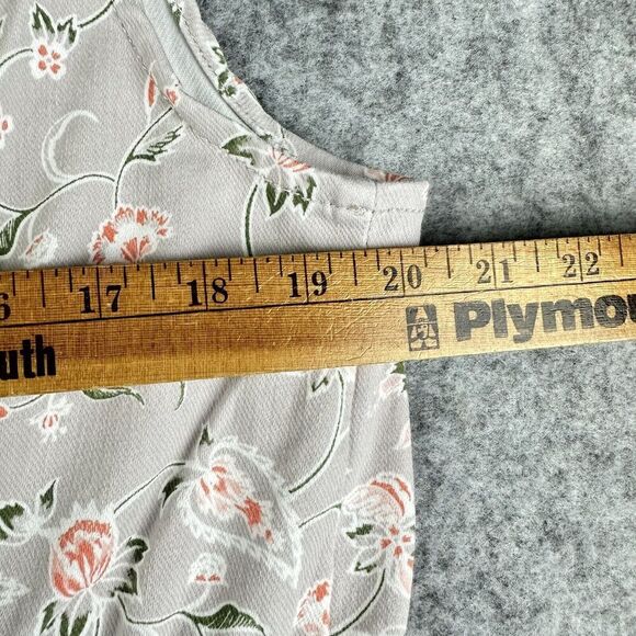 Lysse Piper Vest Womens Large Gray Floral Cotton Twill Open Cinch Waist Pockets - Picture 10 of 15